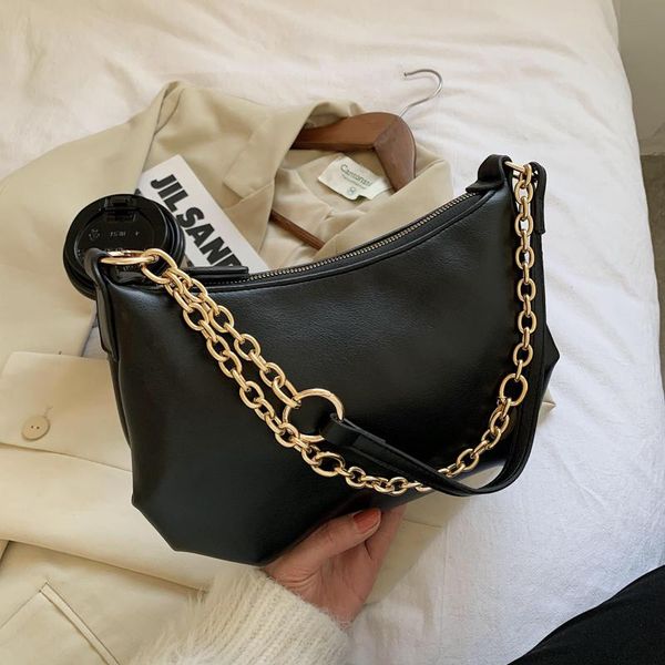 

shoulder bags casual letter solid color chain 2021 pu leather women's designer handbag capacity messenger bag