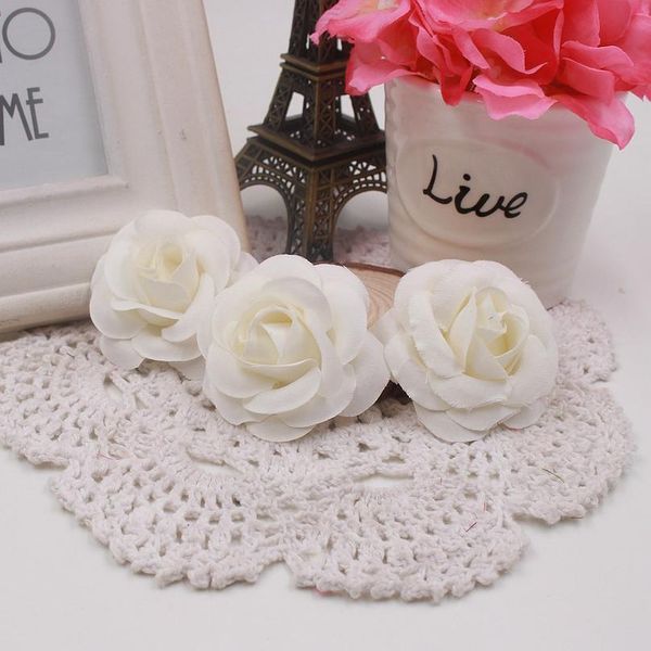 

10pcs/lot rose handmade artificial flowers head for wedding decoration home diy wreath scrapbooking fake flower cra jllyfj