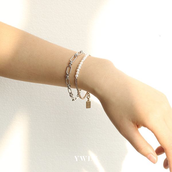 

baroque natural pearl bracelet women's luxury design ywly, Silver