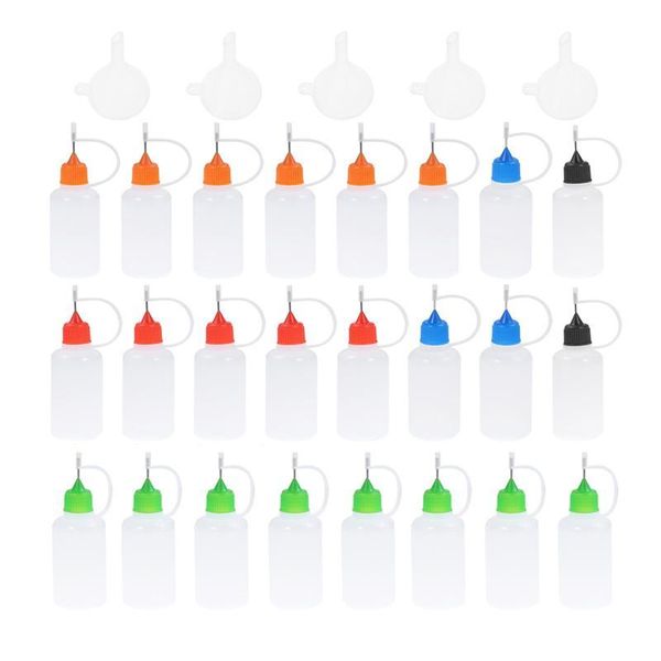 

other arts and crafts 24pcs 30ml needle applicator tip bottles with 5pcs funnel glue steel diy quilling oiler bottle for craft