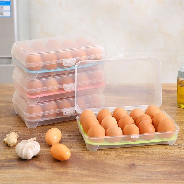 

storage bottles & jars kitchen egg box 15 grid double layer multifunctional crisper food container organizer boxes