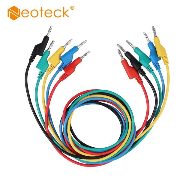 

multimeters neoteck 5 pcs copper test lead set 4mm stackable banana plug cable to 1000v/15a