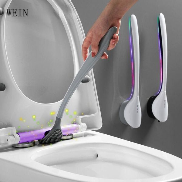 

bath accessory set silicone toilet brush holder cleaning wall-mount floor tools bathroom accessories soft rubber