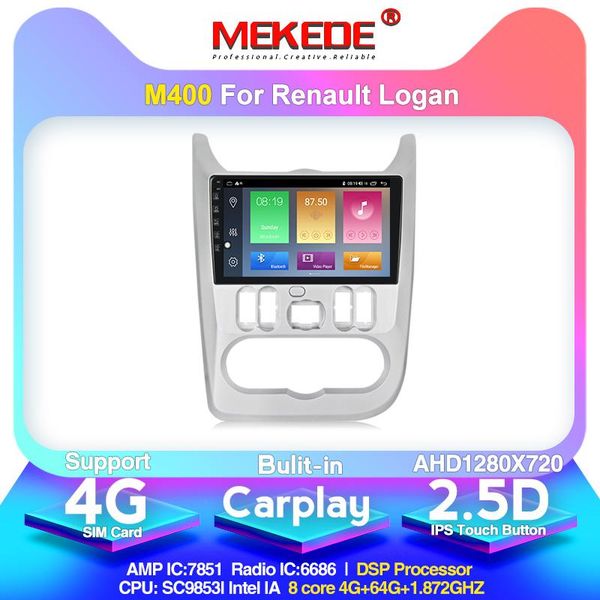 

player 4g+64g 9" 2din android 10.0 go car dvd for logan i sandero lada lergus dacia duster radio gps wifi