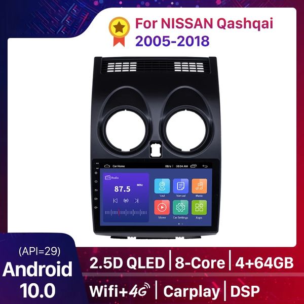 Android 10 DSP QLED Araba DVD Radyo Çalar Nissan Qashqai J10 için 2006-2013 Carplay Auto Multimedya 2Din 2GB + 32GB