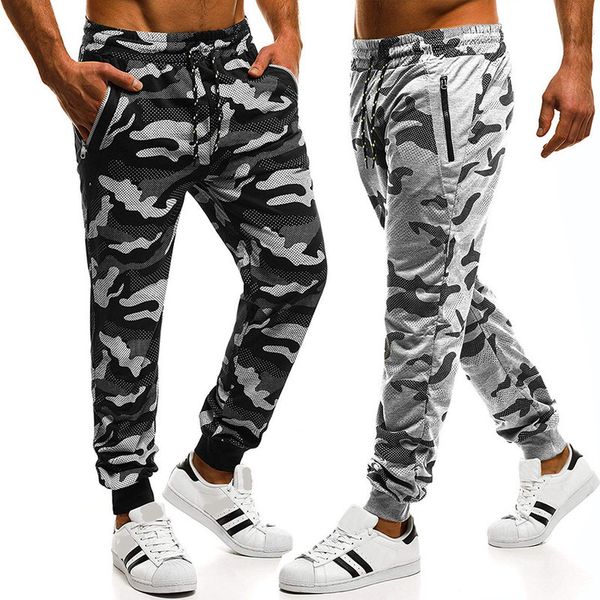 

ports fashion men camouflage shirts belts casual loss trekkoord streetwear joggers jogging trousers pantalon homme, Black