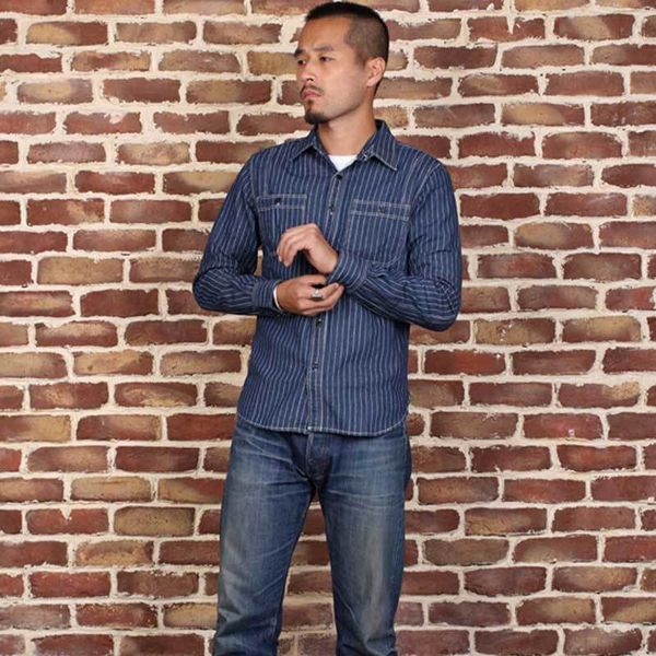 

men's polos lotvh-mans vintage long sleeve wabash stripe shirt, asian size, please read description before order znjs, White;black