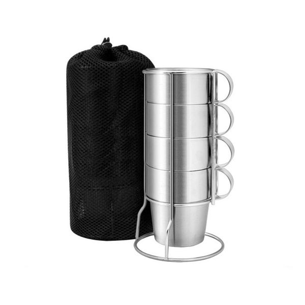 

camp kitchen 4 pcs beer mug stainless steel coffee with double wall outdoor portable non magnetic water drinkware for cup