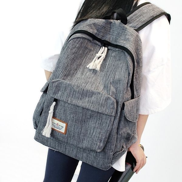 

new fashion girl outdoor canvas backpack schoolbag
