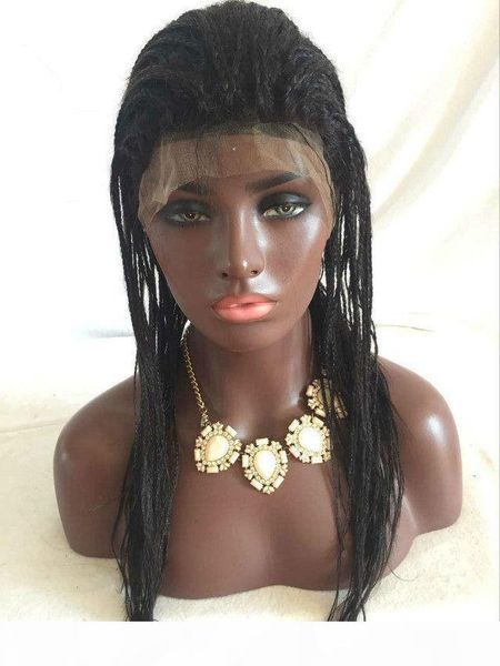 

black braiding hair wig african braided lace wig malaysian human hair braid lace front full lace wigs for black women kinky curly, Black;brown