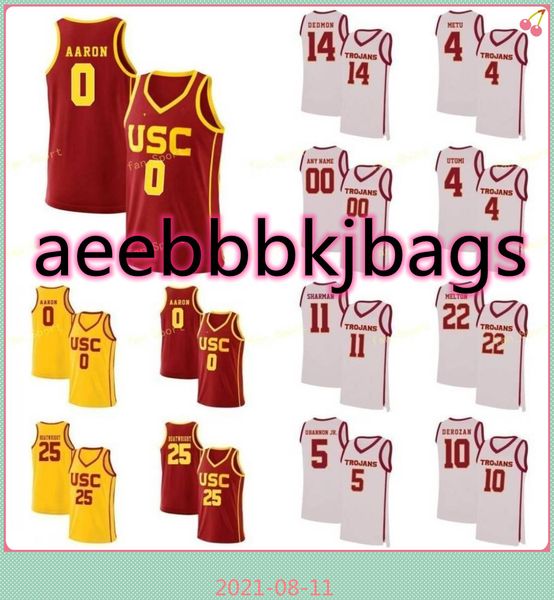 

ncaa college usc trojans basketball jersey 5 derryck thornton nikola vucevic 10 derozan 1 young custom stitched, Black