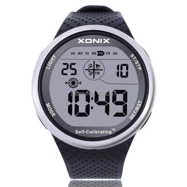 

wristwatches mens sports watches self calibrating digital watch waterproof 100m multifunctional swim diver outdoor wristwatch, Slivery;brown