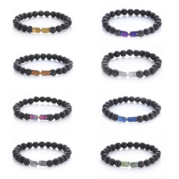 

volcano stone, black gall stone, energy stone, arrow bracelet, fashion creative frosted hand string, buddha bead bracelet, Golden;silver