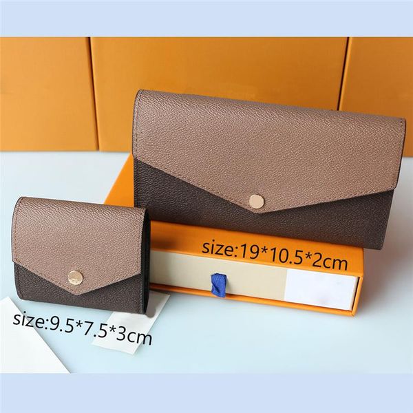 

card holders ladies wallet long and short clasp money clip bag large volume retro box, Brown;gray
