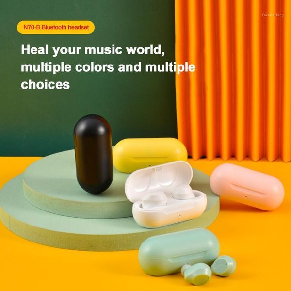 

bluetooth headphone n70-b wireless 5.0 earphone 5 solid color series binaural stereo headset with charging box 1