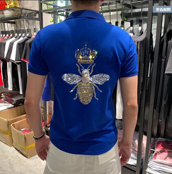 

2021 new diamond male shirt polo is first class in the 100% cotton drill big u62q, White;black