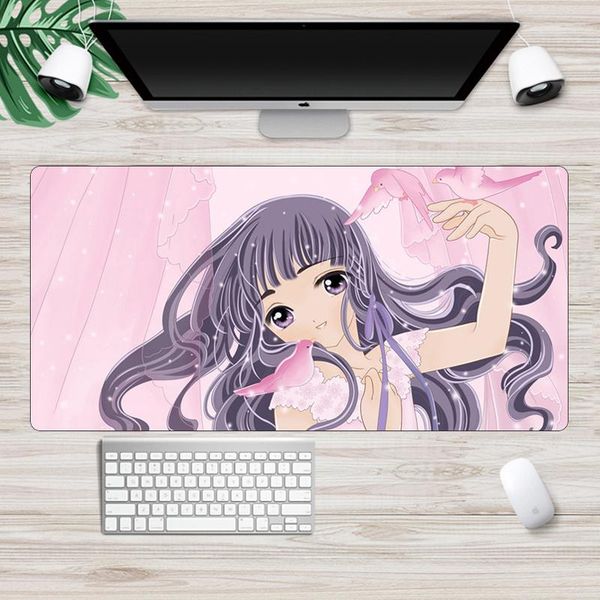 

mouse pads & wrist rests anime cardcaptor sakura mousepad gamer cute 90x40cm kawaii large gaming pad xl locking edge lapnotebook desk ma