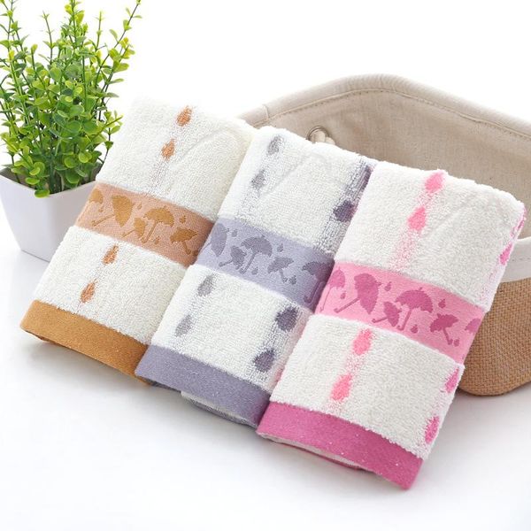 

t143a small promotion gift water absorption cotton umbrella printed face towel