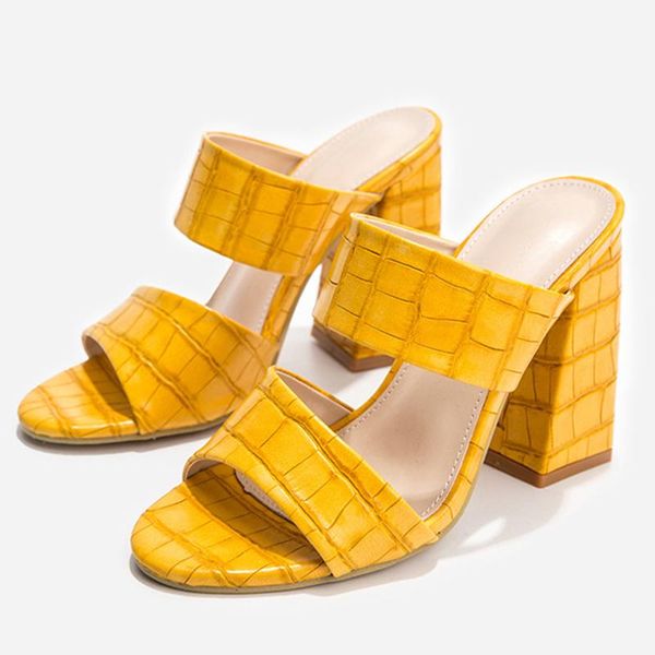 

dress shoes crocodile pattern slingback pumps women flipflops open toe gladiator sandals alligator prints thick high heels woman, Black