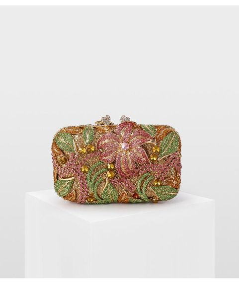 

evening bags xiyuan women flower crystal purses and handbags wedding party mini rhinestone clutches black bag