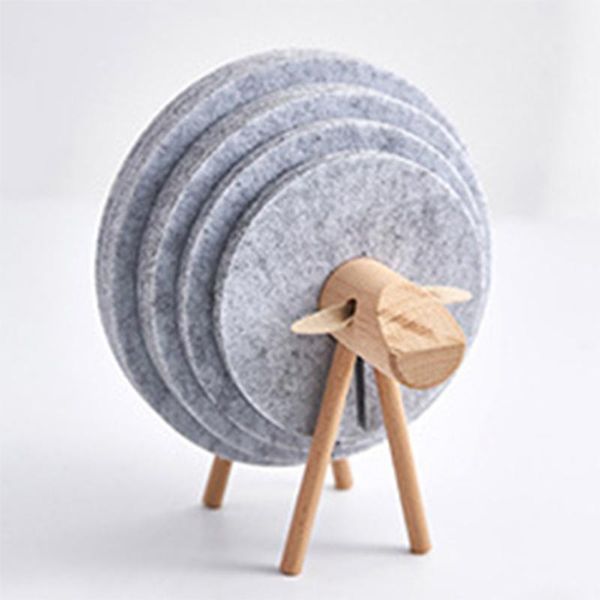 

mats & pads felt cup coasters set protects furniture cute diy elk shape home decoration for office table napkin kitchen gadget