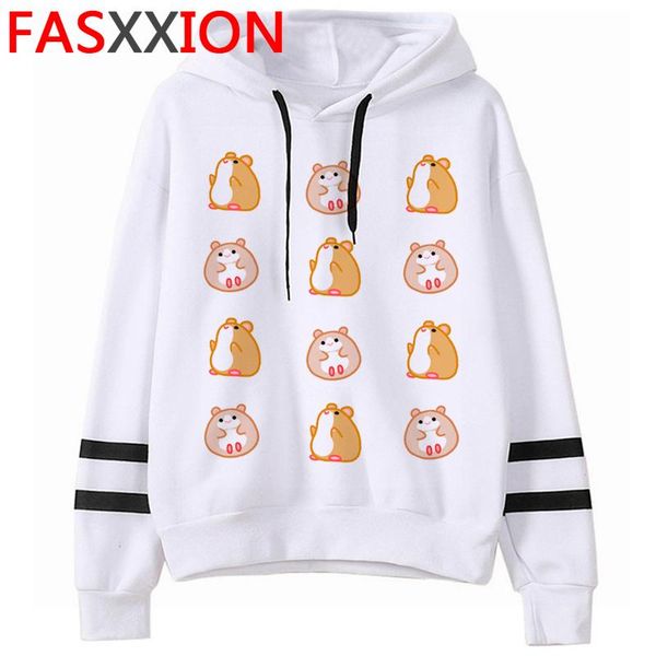 

women's hoodies & sweatshirts funny cartoon hamster harajuku cute anime women ullzang graphic kawaii streetwear sweatshirt korean style, Black