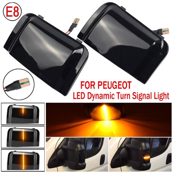 

2x for ducato jumper truck box professional car rearview mirror streamer light for boxer smoked shell