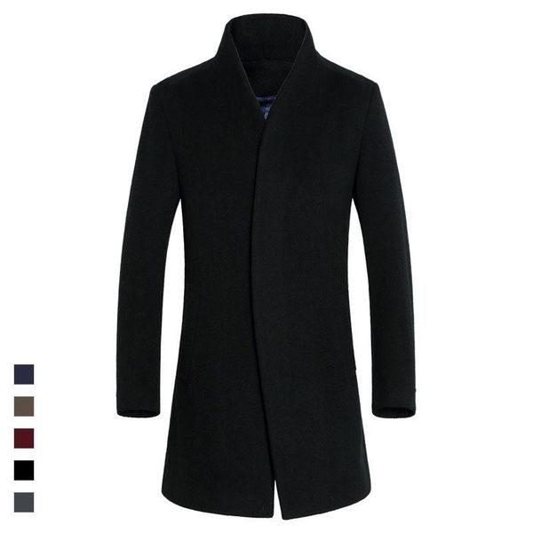 

new winter paragraph dust coat grows in men's wool coat male han edition cultivate morality leisure cloth, Black;brown