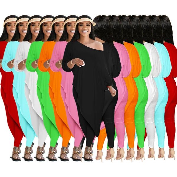 

women's shorts 2021 long sleeve fashion positioning splash printing casual loose diagonal shoulder two-piece set, White;black