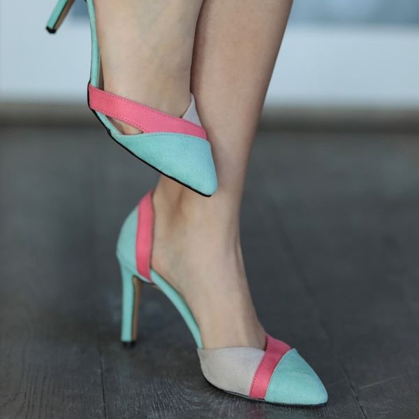 

dress shoes mio gusto brand anita, blue pink beige suede 8cm heel-height thin heels pumps women 's stiletto ladies fashion shoe ve, Black