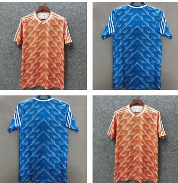 

thai 1988 gullit retro soccer jersey van basten football shirt rijkaard jerseys away blue classic maillot de foot, Black;yellow