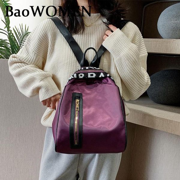 

backpack baowomen nylon waterproof women school backpacks bagpack for teenage girls black purple red book bags year gifts