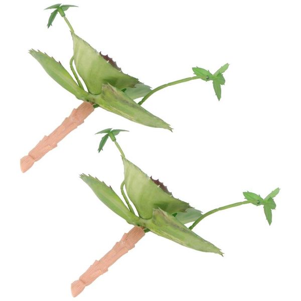 

2pcs imitation succulent potted plant decor lifelike succulent bonsai (green