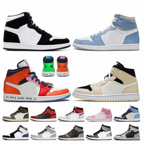 

jumpman silver toe 1 1s men casual shoes bordeaux dark mocha banned shadow unc patent university blue light smoke grey retro chicago sneaker, Black