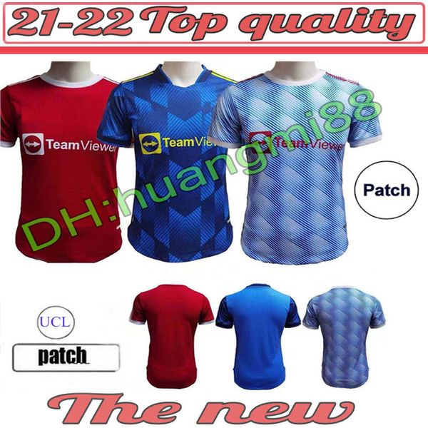 

2021 2022 soccer jerseys united cavani utd van de beek b. fernandes rashford football shirt 21 22 man + kids kit humanrace fourth, Black;yellow
