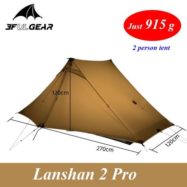 

tents and shelters 3f lanshan 2 pro just 915 grams side 20d silnylon lightweight person no-see-um 3 4 season backpacking camping tent
