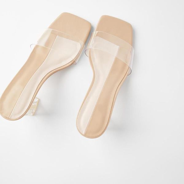 

sandals heel shoes high-heeled transparent women's, Black