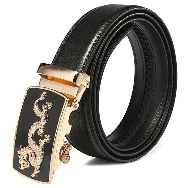 

belts men's black automatic buckle waistband leather waist strap, Black;brown