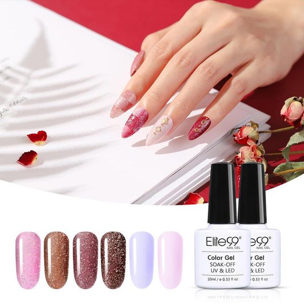 

nail art kits elite99 6 pieces classic series gel polish set kit soak off uv led base coat needed salon manicure sets