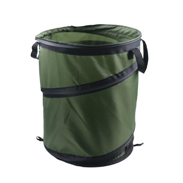 

waste bins outdoor convenient foldable armygreen oxford cloth trash can car storage bin garden leaf bag