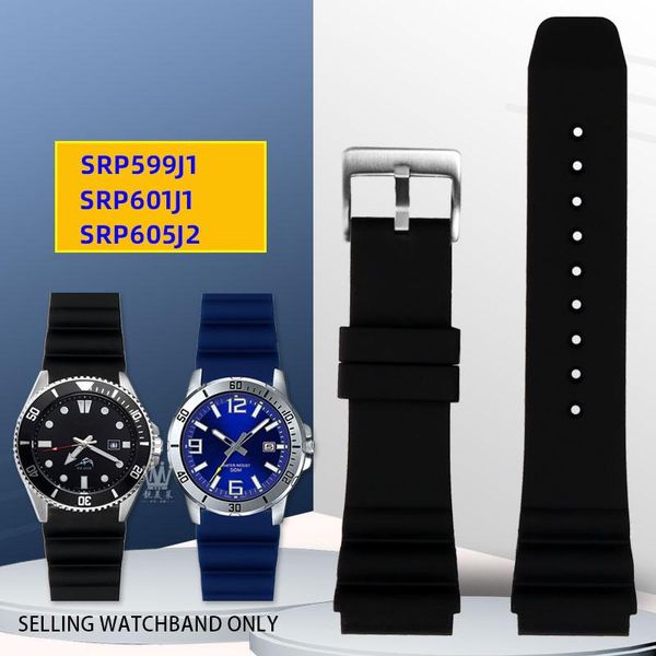 

watch bands resin belt for no. 5 srp601j1 srp599j1 srp605j2 black green water ghost silicone watchband 22mm strap, Black;brown