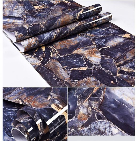 

window stickers 3/5/10m marble wallpaper waterproof self adhesive film wall bathroom kitchen cupboard room decoration paper decal