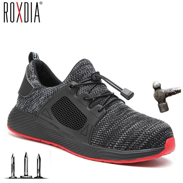 Yeni çelik burunlu erkek iş ayakkabıları güvenlik sneakers hafif rahat erkek çizmeler nefes açık ayakkabı roxdia marka rxm168 210315