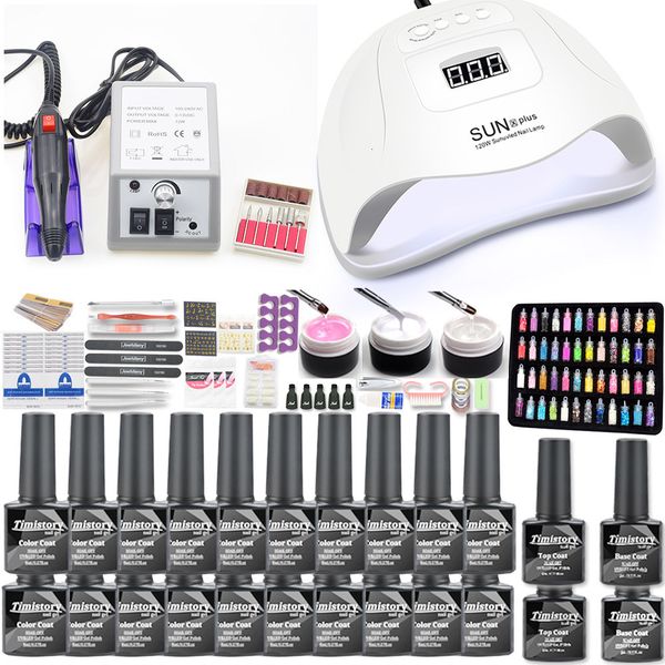 

new 20/10pcs colours gel polish with led lamp kit professional set nail art tool