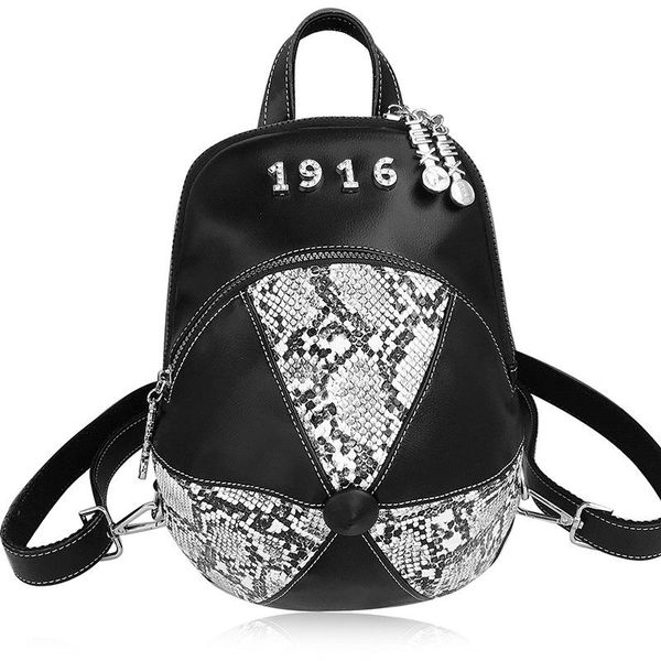 

outdoor bags women fashion pu leather serpentine small backpack travel school hat shaped luxury chic multifunction mini cap bag