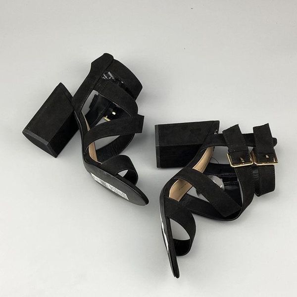

sandals luxury ankle party high-heeled 2021 heels slippers women shoes female peep toe for women's a264, Black