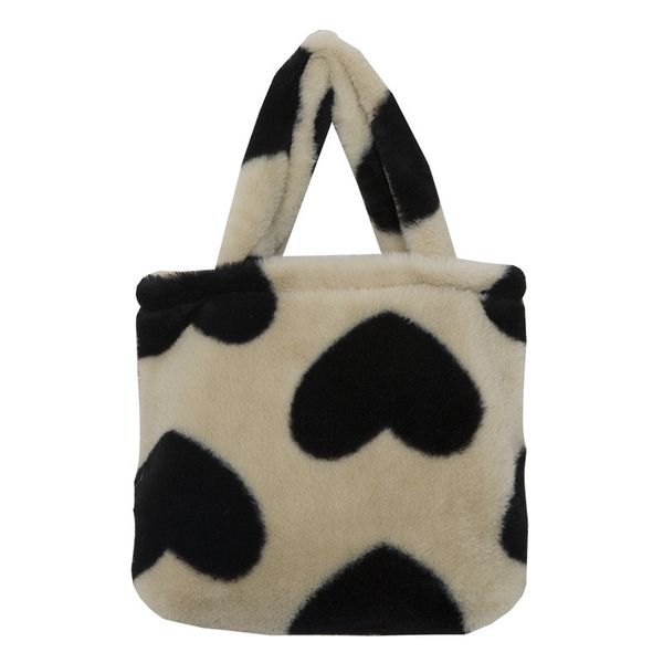 

winter vintage handle shoulder underarm bag female plush autumn handbag soft warm fur tote purse for lady bag sac a main c0225