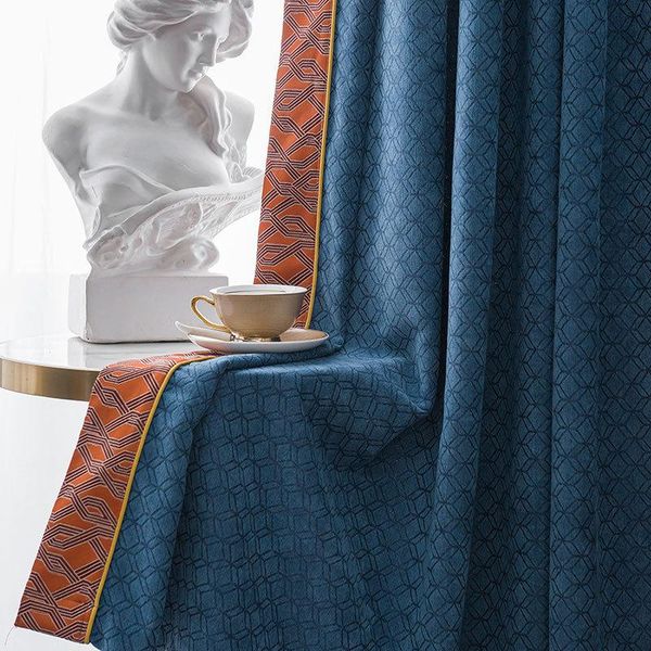 

curtain & drapes chinese style simple morangue chenille jacquard plain velvet geometry curtains for living dining room bedroom