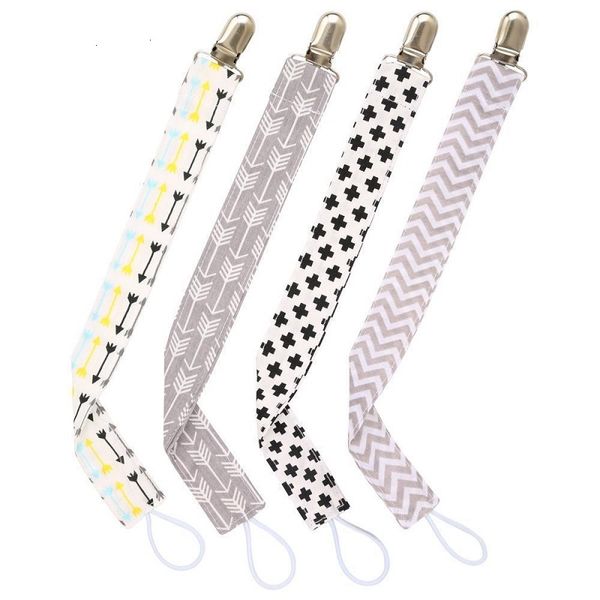 4pcs/conjunto de chupeta de bebê Chain Chain Cotton Dummy Holder Chupetas Soother Strap mample para alimentação infantil para bebês