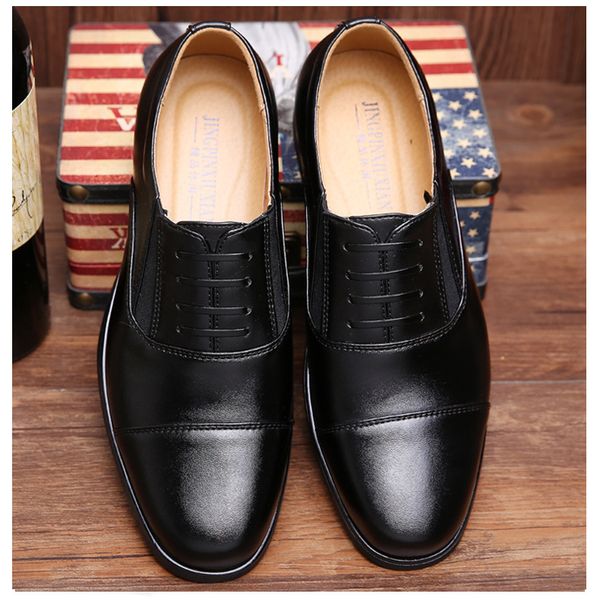 

men wedding shoes microfiber leather formal business pointed toe for man dress shoes mens oxford flats men dress leather, Black;white